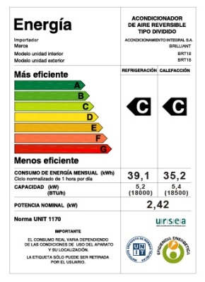 Aire Acondicionado Brilliant 18000 BTU On-Off - Imagen 2