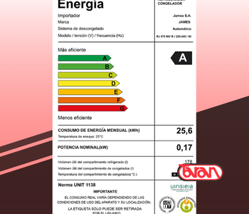 REFRIGERADORES CON FREEZERS JAMES RJ 275 INV B