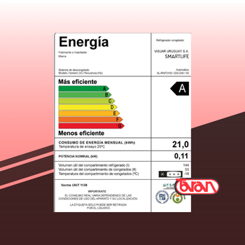 REFRIGERADOR FRÍO SECO SMARTLIFE SL-RNF210S